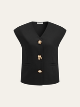 Metal Detail Cap Sleeve Vest