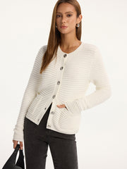 Wool Blend Button Pocket Knit Cardigan