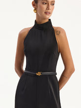 Leather Twist Buckle Belt