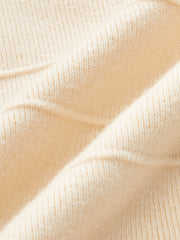 Color-Block Knit Midi Dress with Decor Button