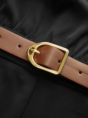 Belted Mock Neck Wide-Leg Jumpsuit