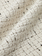 Tweed Contrast Bow Round Neck Jacket