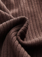 Flared Cuff Polo-Collar Sweater