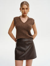 Decor Pocket PU Leather Mini Skirt