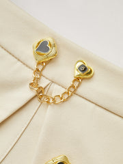 Metal Detail Pleated Mini Skirt