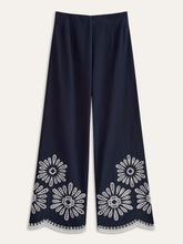 Floral Eyelet Embroidery Cotton Blend Pants