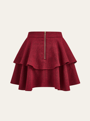 Tiered Ruffle Mid-Waist Mini Skirt