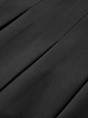 Pleated Mini Skirt with Decor Button