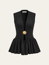 Metal Detail Knit Peplum Cardigan