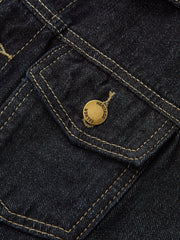 Metal Button Denim Fitted Jacket