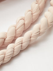 Braided Rope Trim Ruched Strapless Dress