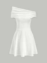 Off-Shoulder Ruched Flare Dress