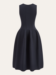 Ribbed Knit Flare Sweater Dress