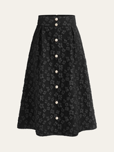 Floral Texture High Waist Skirt