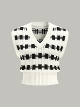 V-neck Plaid Sweater Vest