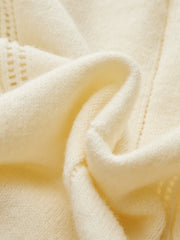 Velvet Bow Cable Knit Cardigan