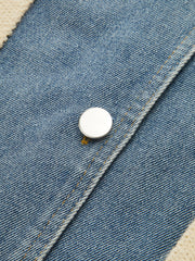 Denim Panel Button Knit Cardigan