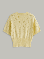 Eyelet Knit Short Sleeve Cardigan