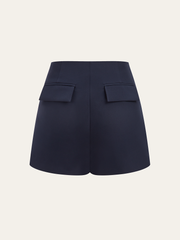 Metal Detail Asymmetric Skort