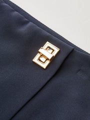 Metal Detail Asymmetric Skort