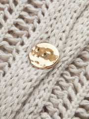 Metal Button Open-Knit Vest