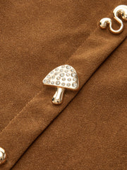 Irregular Metal Detail Suede Effect Mini Skirt