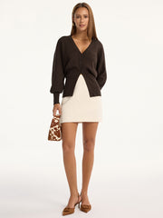 Split Hem V-Neck Cardigan