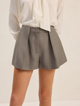 Cotton Blend Pleated Shorts