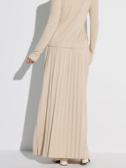Pleated Wool Blend Sweater Skirt