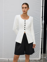 Square Neck Button Blazer