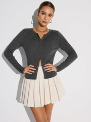 Mid-Waist Pleated Mini Skirt