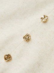 Button Front Belted Midi Dress