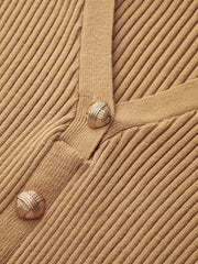 Knit Dress with Buttons and Matching Belt