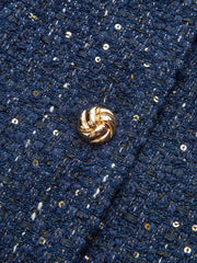 Metallic Button Tweed Jacket