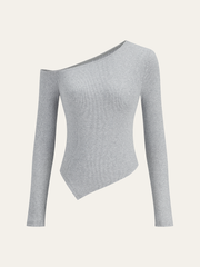 One-Shoulder Long Sleeve Top and Pants Set