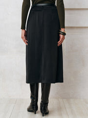 Sheer Slit Midi Skirt without Belt