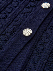 Button-Front Sheer-Knit Maxi Dress