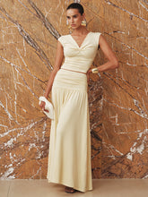 Ruched Crop Top and Maxi Skirt Set