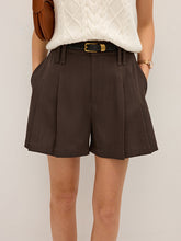 Pleated Mid-Waist Shorts without Belt