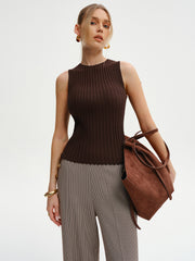 Textured Sleeveless Sweater Vest