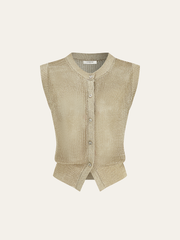 Knit Sleeveless Vest with Scarf