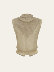 Knit Sleeveless Vest with Scarf