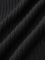 Contrast Ruffled Collar Knit Midi Dress