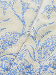 Shirt Collar Floral Jacquard Mini Dress