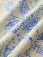 Shirt Collar Floral Jacquard Mini Dress