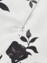 Floral Print Backless Flare Dress