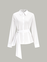 Tie-Waist Button-Down Shirt