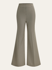 High-Waisted Houndstooth Flare Pants