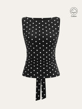 Polka Dot Cotton Blend Sleeveless Top