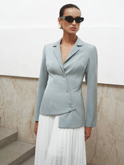 Asymmetric Button Slim Fit Blazer